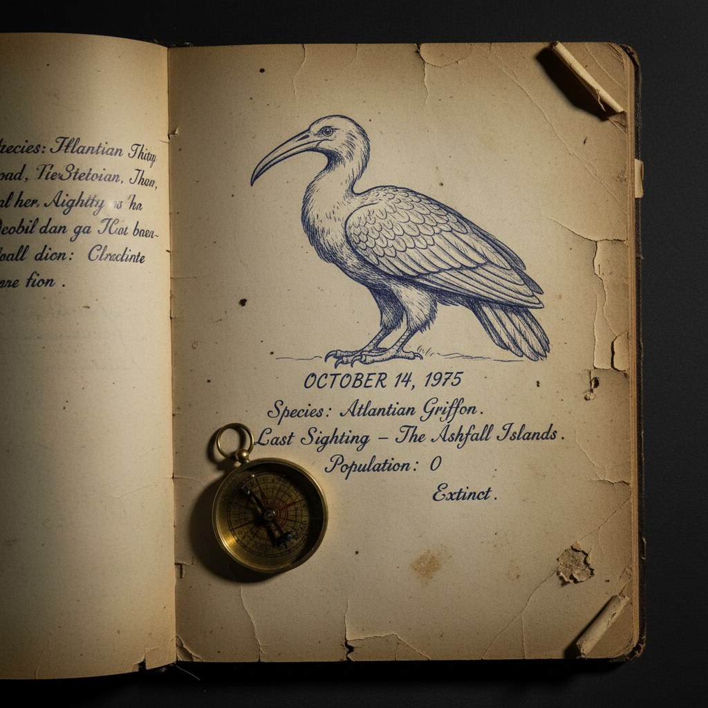 A close-up of a handwritten logbook from 1975, the edges of the paper yellowed and brittle, showing the entry for a spec